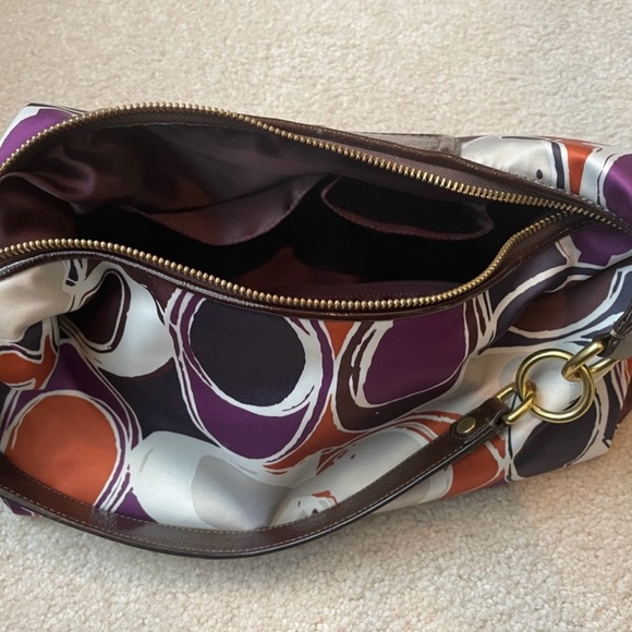 Coach Purple and Orange Patterned Shoulder Bag - Picture 4 of 7